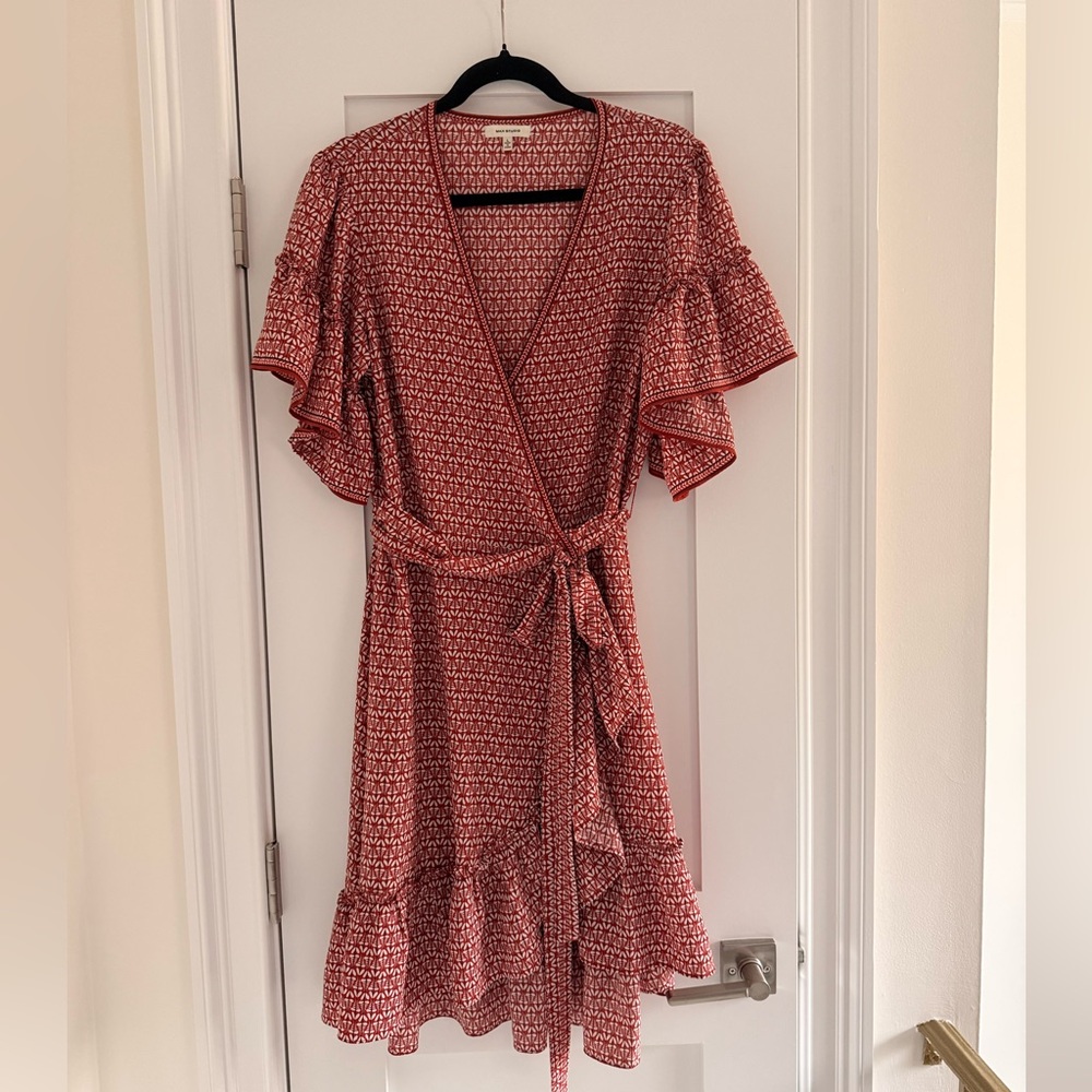 Max Studio Rust And White Patterned Mini Dress Wi… - image 3